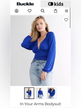 Intimately Free People In Your Arms Cobalt Blue Long-Sleeve Bodysuit size XL